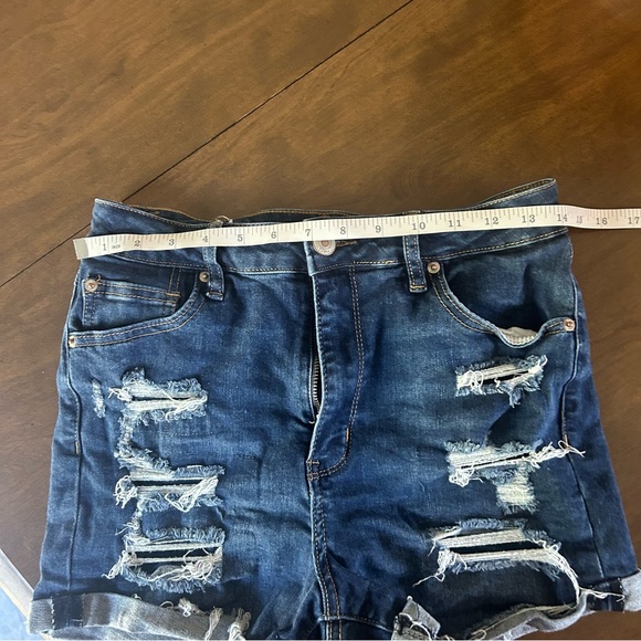 Distressed High Rise Denim Shorts - Picture 6 of 6